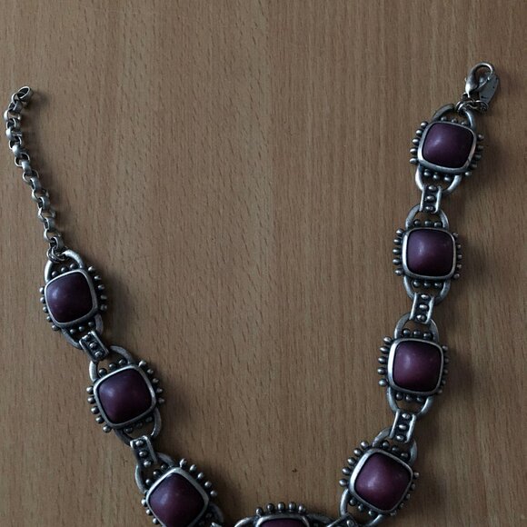 Vintage necklace choker necklace metal chain signed Chameleon - Picture 2 of 5